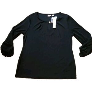 NWT Chico's travelers blouse Size 10P Color black